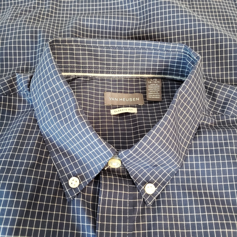 *SOLD* Van Heusen Windowpane Short Sleeve Button Shirt - Picture 4 of 8